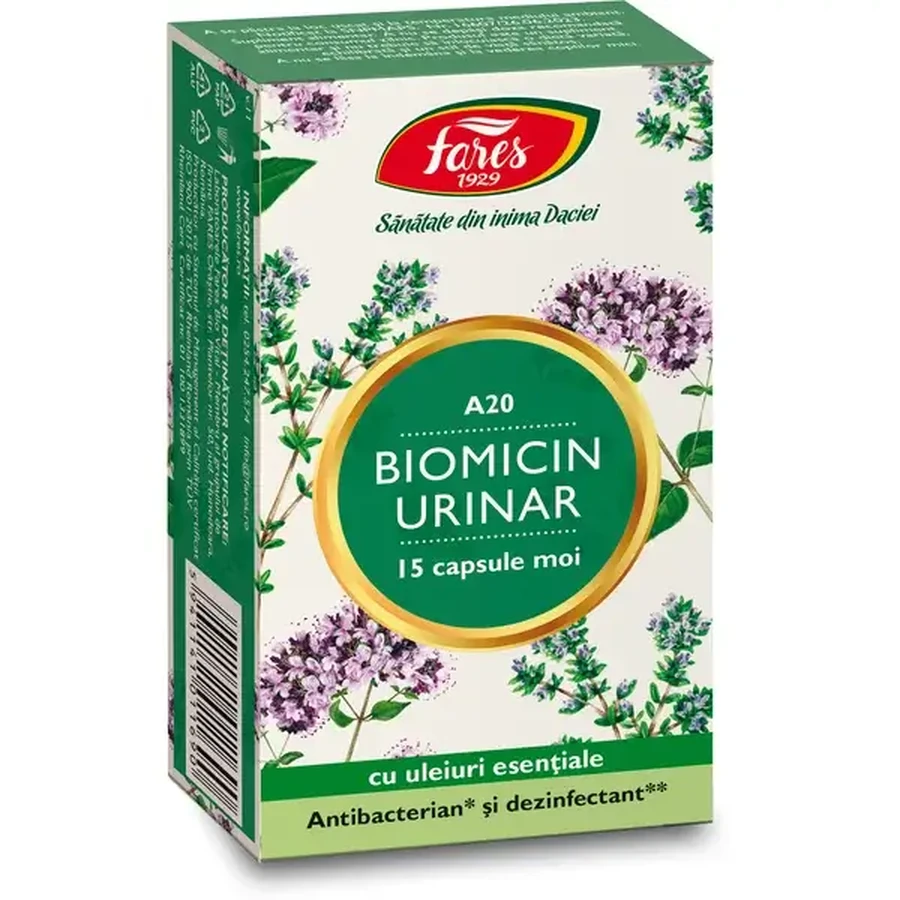 Biomicin Urinar, A20, 15 Kapseln, Fares