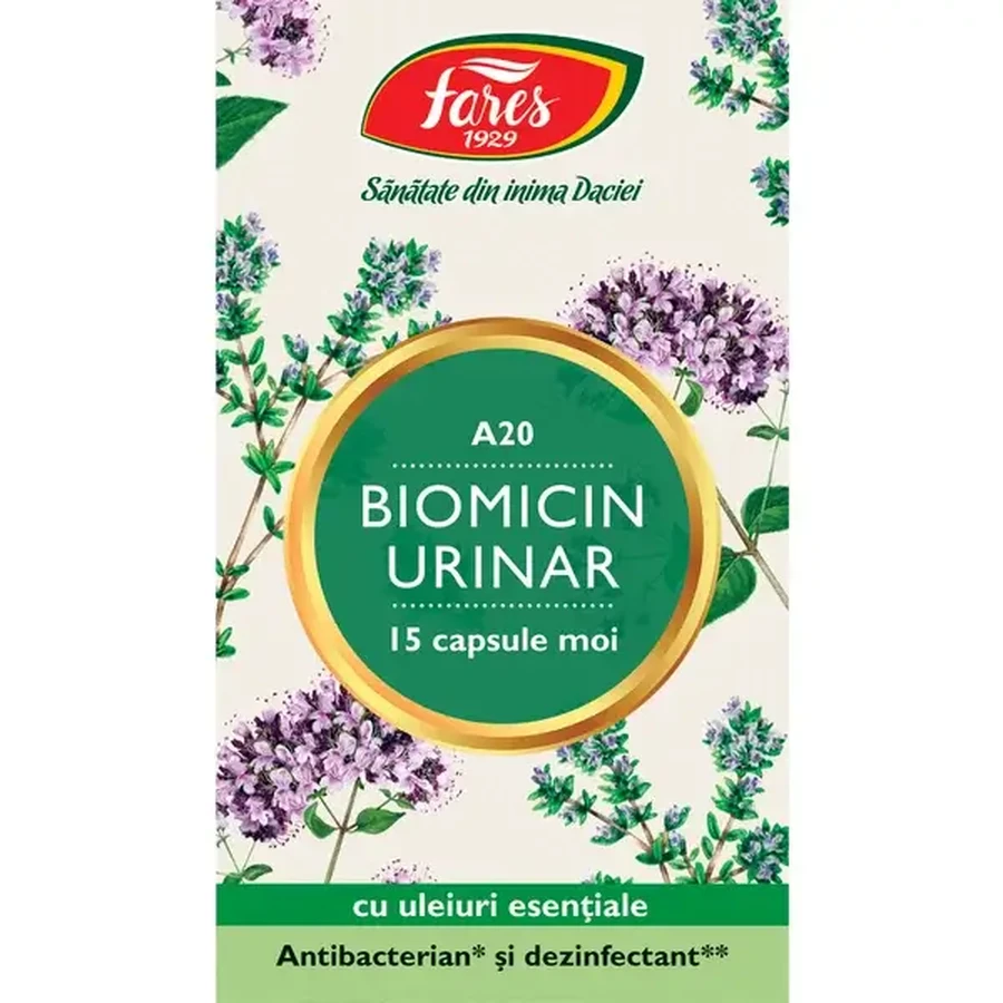 Biomicin Urinar, A20, 15 Kapseln, Fares