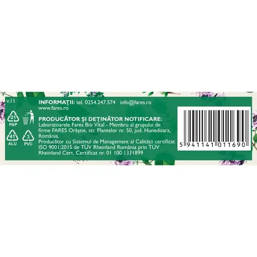 Biomicin Urinar, A20, 15 Kapseln, Fares