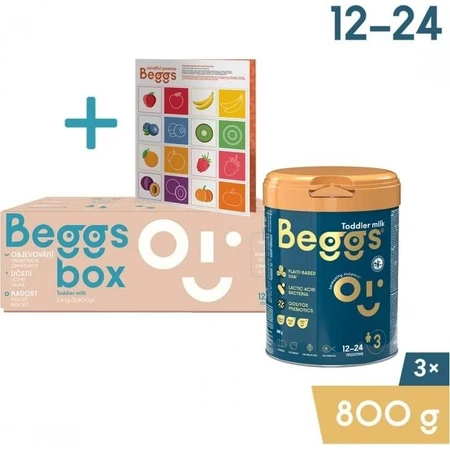Beggs 3 melk voor peuters, Beggs box+ pexeso 3×800 g, melk voor peuters