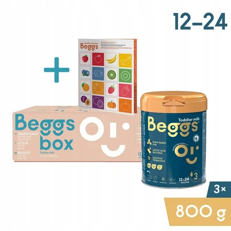 Beggs 3 melk voor peuters, Beggs box+ pexeso 3×800 g, melk voor peuters
