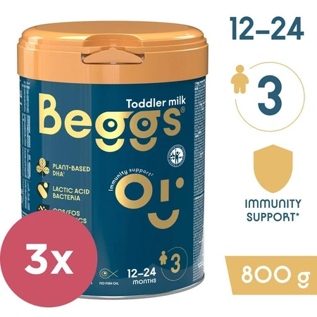 Beggs 3 melk voor peuters, Beggs box+ pexeso 3×800 g, melk voor peuters