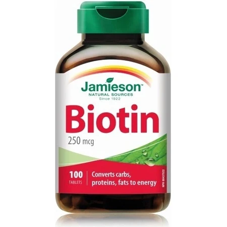 JAMIESON BIOTIN 250 µg 1×100 tbl, biotina