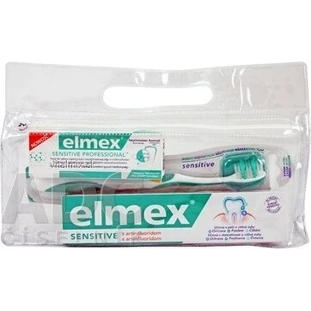 Elmex Sensitive set in travel bag 1×1 set, dentifrice 75 ml + dentifrice 20 ml + brosse à dents