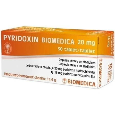Pyridoxine 20 mg 1×30 tbl, voedingssupplement