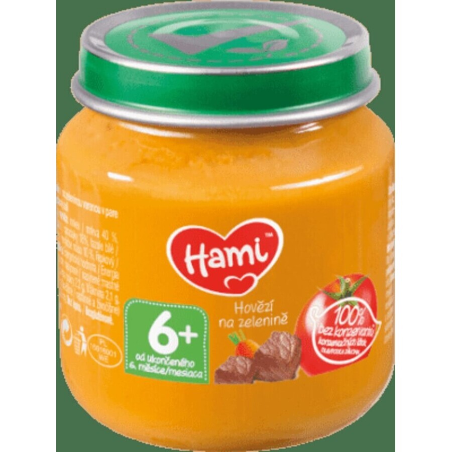 Hami rundvlees met groenten 1×125 g, (vanaf einde 6e maand) Hami rundvlees met groenten 1×125 g, (vanaf einde 6e maand)