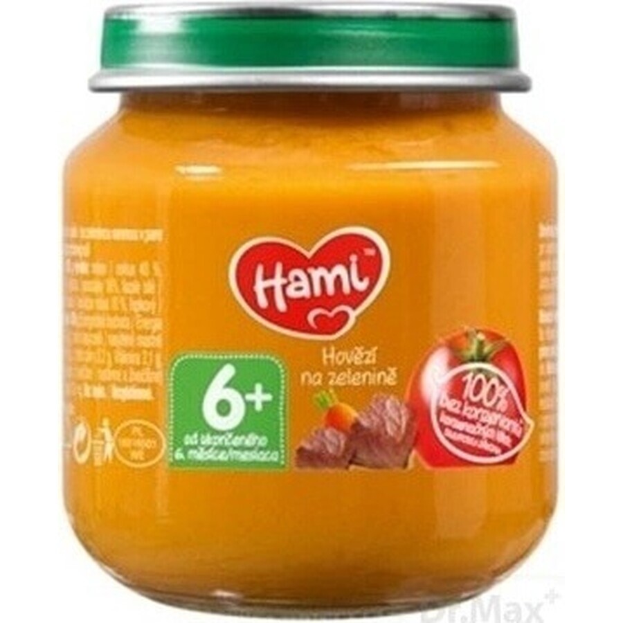 Hami rundvlees met groenten 1×125 g, (vanaf einde 6e maand) Hami rundvlees met groenten 1×125 g, (vanaf einde 6e maand)