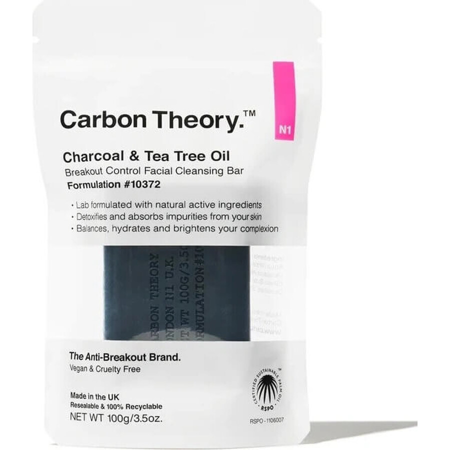 Carbon Theory Facial Cleansing Bar 100 g, savon solide