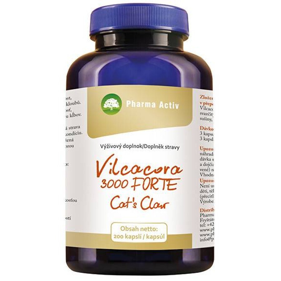 Pharma Activ Vilcacora 3000 FORTE Cat´s Claw 1×200 cps, food supplement