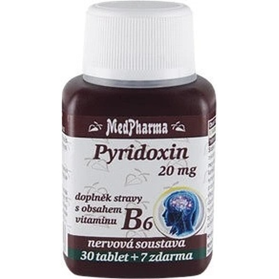 MedPharma PYRIDOXIN 20 mg (vitamina B6) 1×37 tbl, 30+7 gratuito