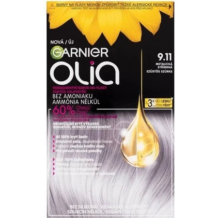Garnier Olia tinte permanente 9.11 plata metalizado 1×1, tinte permanente