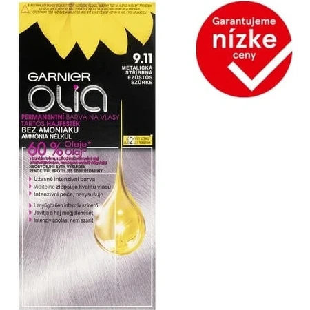 Garnier Olia tinte permanente 9.11 plata metalizado 1×1, tinte permanente