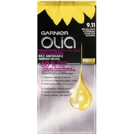 Garnier Olia tinte permanente 9.11 plata metalizado 1×1, tinte permanente