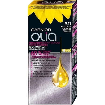 Garnier Olia tinte permanente 9.11 plata metalizado 1×1, tinte permanente