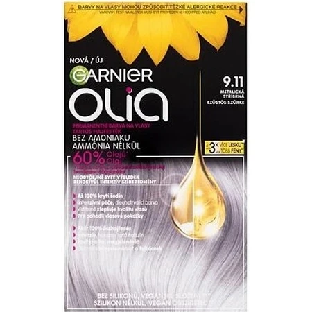 Garnier Olia tinte permanente 9.11 plata metalizado 1×1, tinte permanente