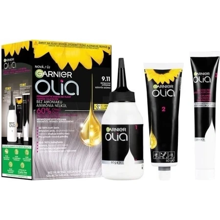 Garnier Olia tinte permanente 9.11 plata metalizado 1×1, tinte permanente