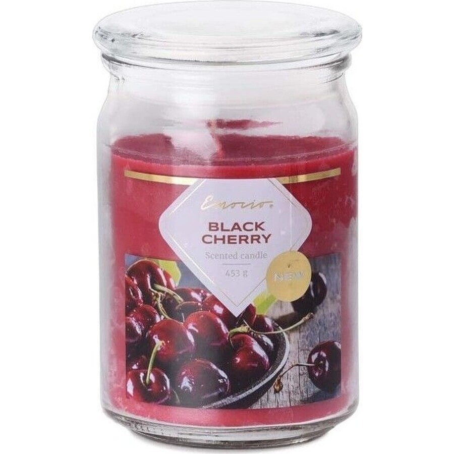 Emocio Bottiglia in vetro 93x142 mm con coperchio in vetro Candela profumata Black Cherry 1×1 pz, dimensioni 93 x 142 mm