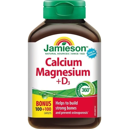 JAMIESON CALCIO, MAGNESIO CON VITAMINA D3 1×120 tbl, calcio + magnesio + vitamina D3