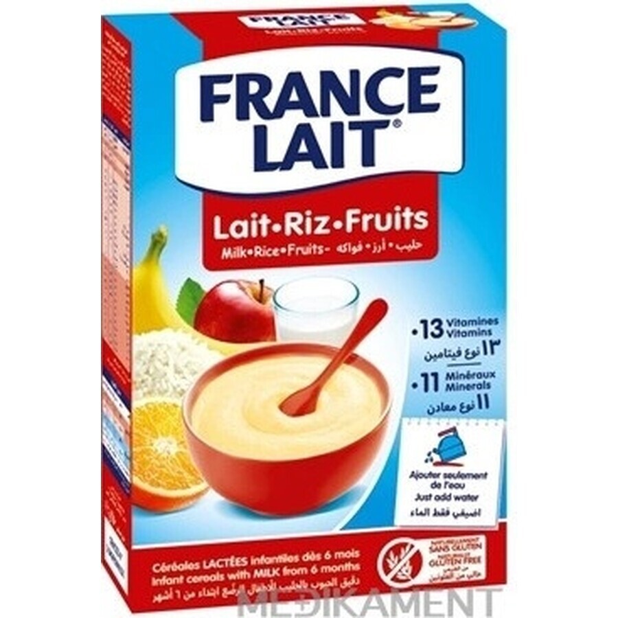 FRANCE LAIT terci de orez cu lapte și fructe 1×250g, terci de lapte pentru copii