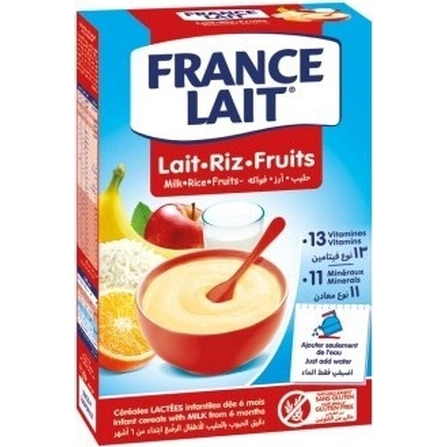 FRANCE LAIT terci de orez cu lapte și fructe 1×250g, terci de lapte pentru copii