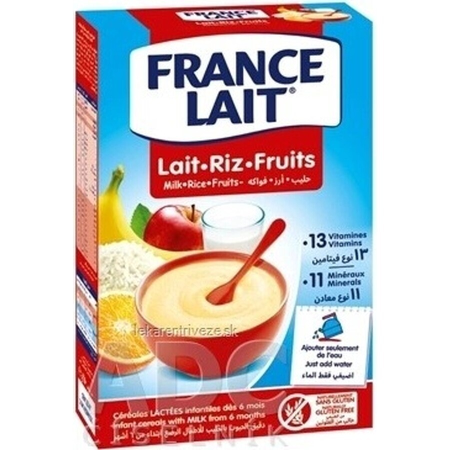 FRANCE LAIT terci de orez cu lapte și fructe 1×250g, terci de lapte pentru copii