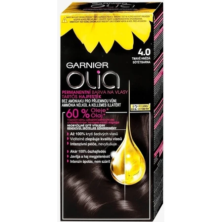 Garnier Olia Permanente Haarfarbe 4.0 Dunkelbraun 1×1 Set, permanente Haarfarbe