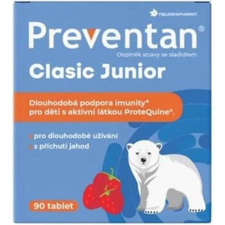 Neuraxpharm Preventan Clasic Junior, aardbeiensmaak, 90 tbl 1×90 tbl, voedingssupplement