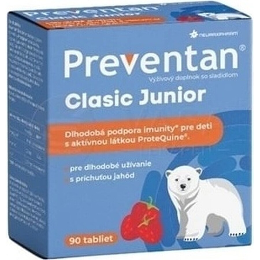 Neuraxpharm Preventan Clasic Junior, aromă de căpșuni, 90 tbl 1×90 tbl, supliment alimentar
