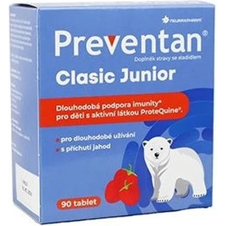 Neuraxpharm Preventan Clasic Junior, aardbeiensmaak, 90 tbl 1×90 tbl, voedingssupplement