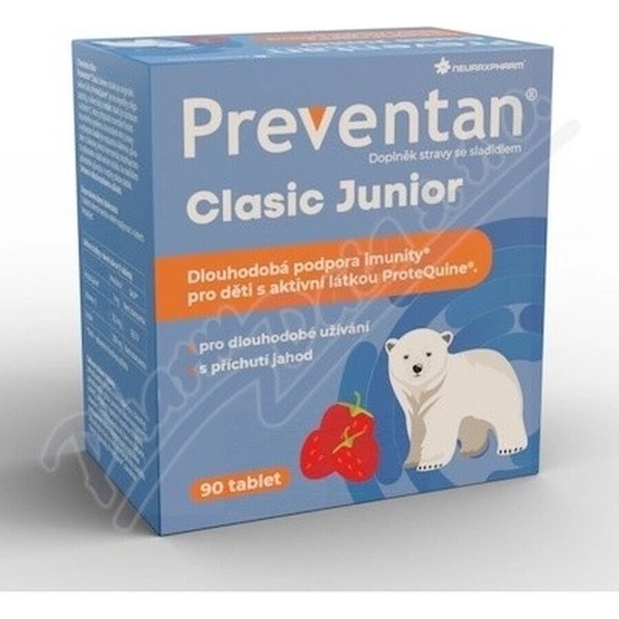 Neuraxpharm Preventan Clasic Junior, aromă de căpșuni, 90 tbl 1×90 tbl, supliment alimentar