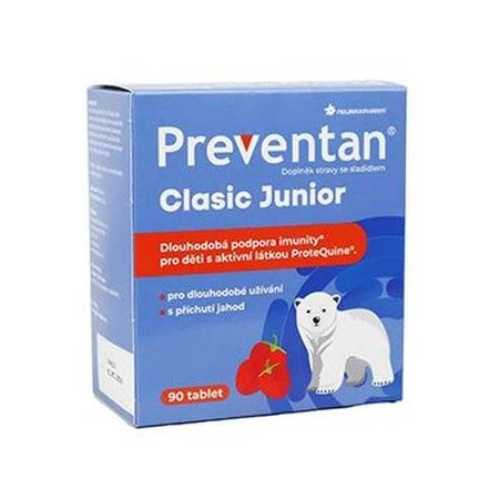 Neuraxpharm Preventan Clasic Junior, aardbeiensmaak, 90 tbl 1×90 tbl, voedingssupplement