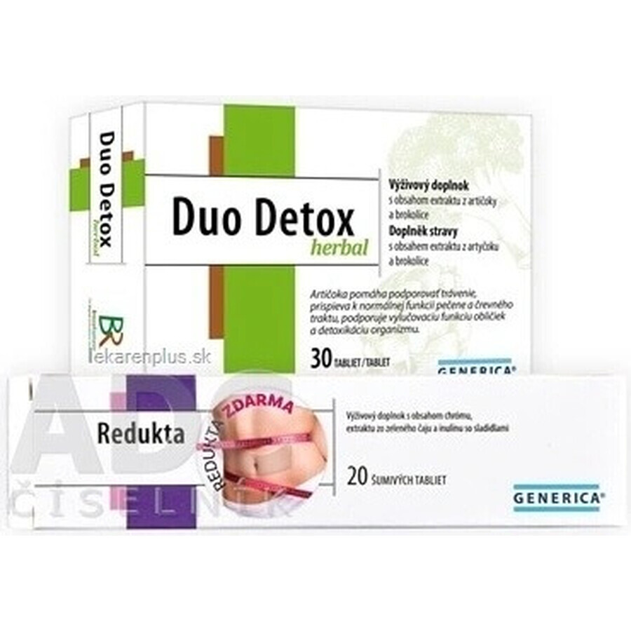 GENERICA DUO DETOX Herbal 1×30 tbl, supliment alimentar