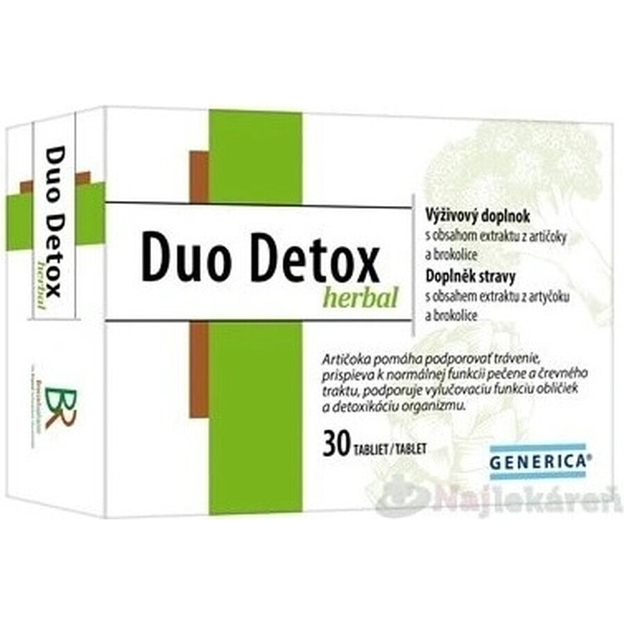 GENERICA DUO DETOX Herbal 1×30 tbl, supliment alimentar