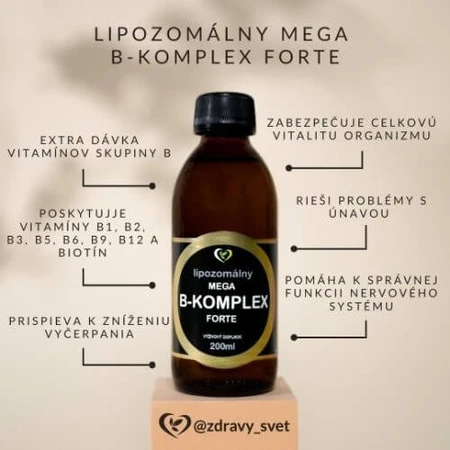 Healthy World Liposomal vitamin mega B-complex forte 1×200 ml, supplément vitaminique