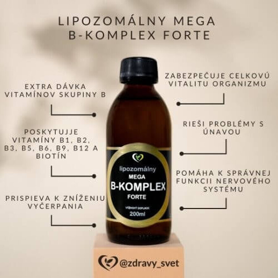 Healthy World Liposomal vitamin mega B-complex forte 1×200 ml, integratore vitaminico