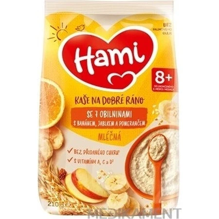 HAMI 7-grain porridge with banana, apple and orange 1×210 g, porridge aux fruits