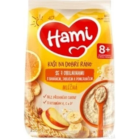 HAMI 7-grain porridge with banana, apple and orange 1×210 g, porridge aux fruits