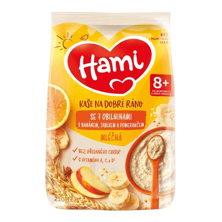 HAMI 7-grain porridge with banana, apple and orange 1×210 g, porridge aux fruits