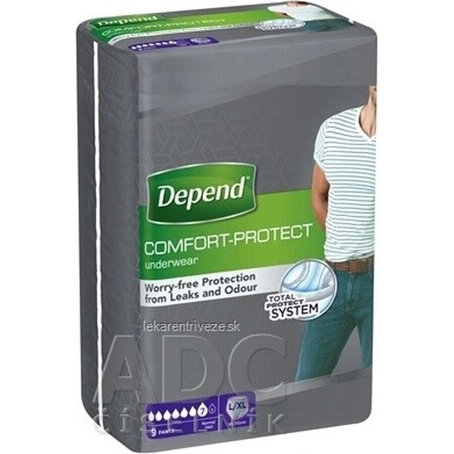 DEPEND NORMAL L/XL for men 1×9 pcs, stretchy briefs