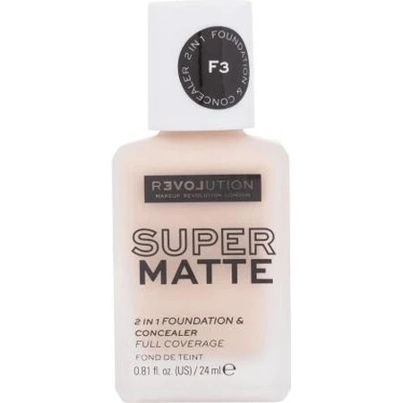Revolution Relove, Base de Maquillaje Supermatte F3, maquillaje 1×24 ml, maquillaje