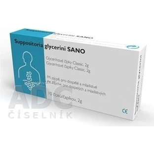 SANO Suppository Glycerini SANO Classic Glycerin Suppository 2g 1x10 pcs, glycerin suppositories