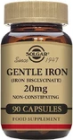 Solgar Gentle Iron 20 mg Iron (ferrous bisglycinate) Gentle for Stomach 90 capsules 1×90 cps, dietary supplement