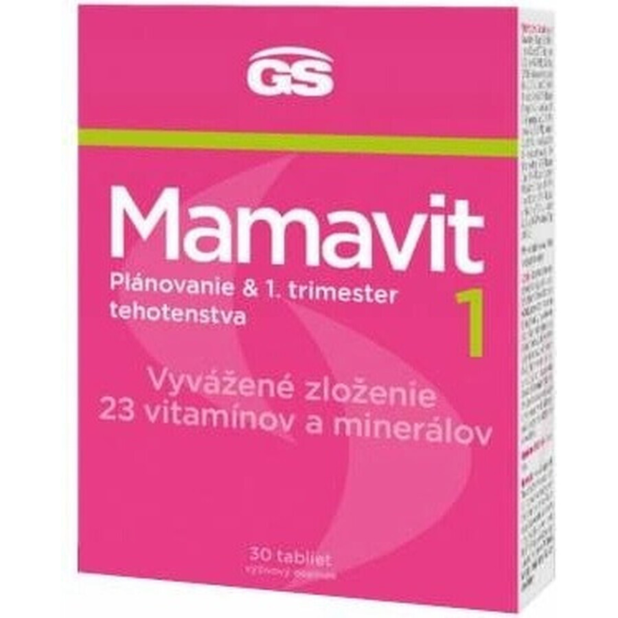 GS Mamavit 1 Planificare și primul trimestru 30 comprimate 1×30 tbl, supliment alimentar