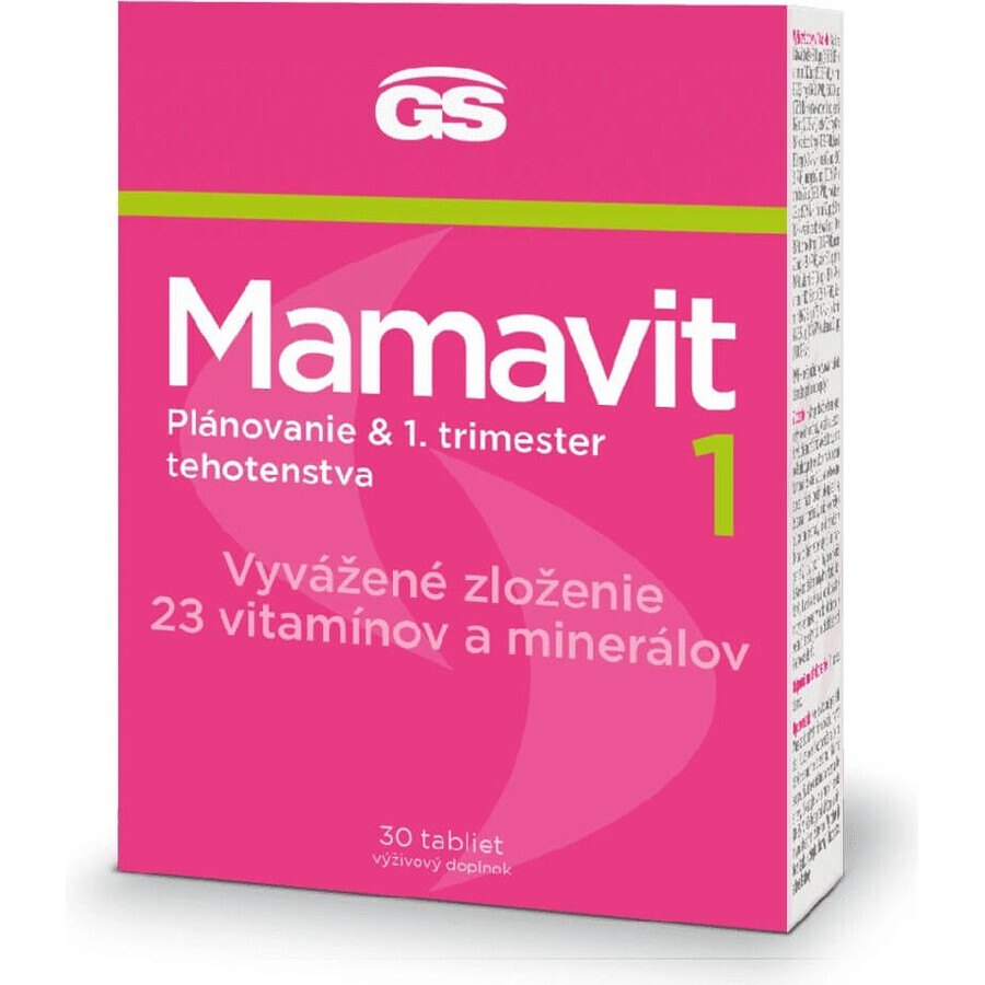 GS Mamavit 1 Planificare și primul trimestru 30 comprimate 1×30 tbl, supliment alimentar