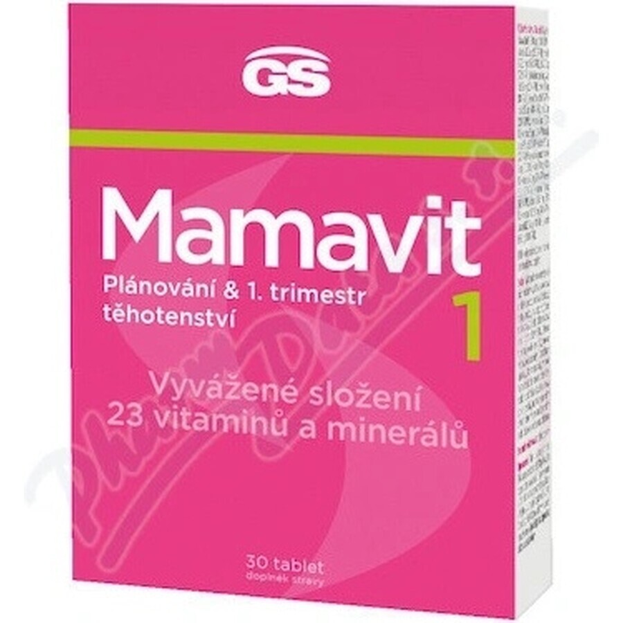 GS Mamavit 1 Planificare și primul trimestru 30 comprimate 1×30 tbl, supliment alimentar
