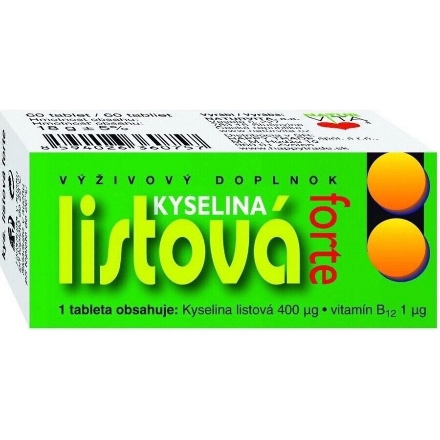 NATURVITA LEAF ACID FORTE 1×60 tbl, voedingssupplement