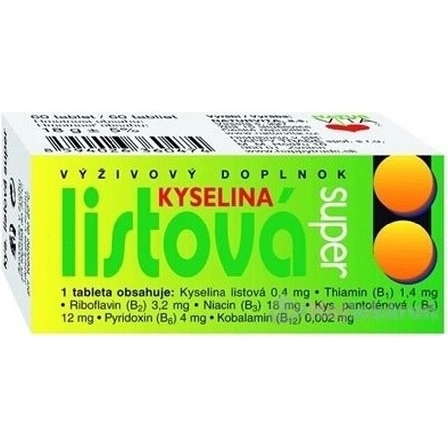 NATURVITA LEAF ACID FORTE 1×60 tbl, voedingssupplement