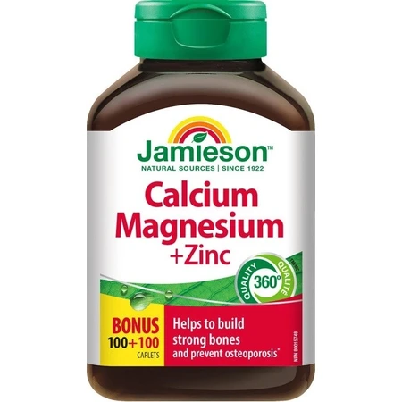 JAMIESON CALCIUM, MAGNESIUM AVEC ZINC 1×200 tbl, calcium + magnésium + zinc