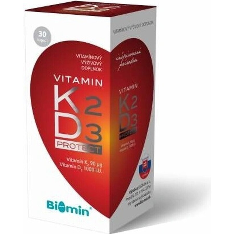 Biomin VITAMINA K2 D3 PREMIUM 2000 U.I. 1x30 cps, supliment alimentar