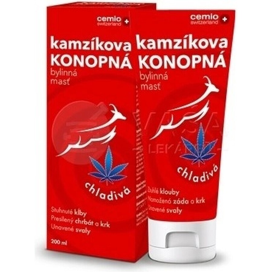 Unguento rinfrescante alla canapa Cemio Kamzik 1×200ml, unguento alla canapa